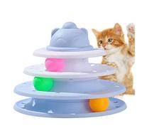 Anloximt Pista a rulli Giocattolo per Gatti | Torretta per Gatti a 3 Livelli per Gatti da Interni,Gioco per Esercizi e Divertente Puzzle con Palline Colorate per Gattini Gatti per Soddisfare