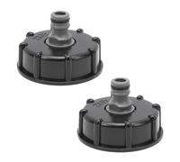 Anlseiod Adattatore per serbatoio IBC da 2 pezzi, diametro ingresso 1/2" 60 mm per tappo serbatoio da 1000 litri, collegamento serbatoio rubinetto da giardino Valvola IBC Ton-Nero