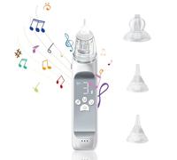 Anluomafuy Aspiratore nasale elettrico per bambini con 3 ugelli in silicone, 3 livelli di aspirazione, funzione calmante e musica, detergente automatico