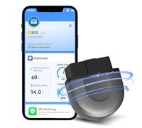 Anluomafuy Computer per Diagnosi Auto OBD2, OBD2 Bluetooth Scanner per iOS/Android, OBD Adattatore, 350000 Code Banca Dati, Adatto per Maggior Parte Auto, 25 Lingue, Facile da Usare