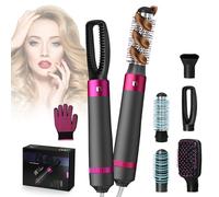 Anluomafuy Multifunzione Hair Styler 5 In 1, Spazzola Asciugacapelli, Capelli Curler Negativo Agli ioni Negativi, Spazzola Lisciante per Capelli, 5 Accessori, per Ricci, Volumizzante, Lisciante