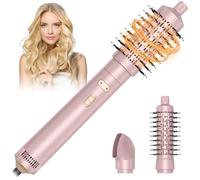 Anluomafuy Spazzola Asciugacapelli,Spazzola Ad Aria Calda 800W,Spazzola Rotante per Capelli,3 in 1 Phon Capelli Ionica,2 Temperature + 2 Velocità,Arricciacapelli per Volumizzante,Lisciante (Rosa)