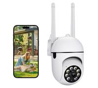 Anluomafuy Telecamera Wi-Fi, Telecamera WiFi 360° Visione Notturna a Colori, IP66 Impermeabile, Tracciamento Intelligente, Rilevamento Umano con Faretto e Sirena, Audio Bidirezionale, 2,4Ghz