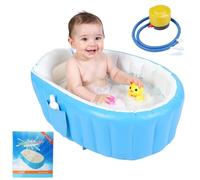 Anluomafuy Vasca da Bagno Gonfiabile per Bambini, Vasca da Bagno Portatile da Viaggio con Pompa ad Aria, Vasca da Bagno Pieghevole Antiscivolo Mini Piscina, per Neonati e Bambini Piccoli
