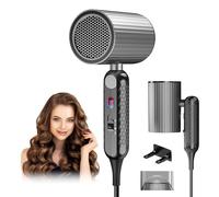 Anluomania Asciugacapelli 1800W, Phon Capelli Pieghevole, Asciugacapelli Ionico, 2 Velocità e 3 Impostazioni di Calore, con 1 Concentratore, Capelli ad Asciugatura Rapida, per Molte Acconciature