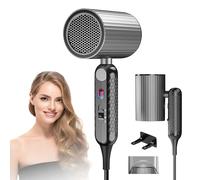 Anluomania Asciugacapelli 1800W, Phon Capelli Pieghevole, Asciugacapelli Ionico, 2 Velocità e 3 Impostazioni di Calore, con 1 Concentratore, Capelli ad Asciugatura Rapida, per Molte Acconciature