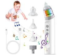 Anluomania Aspiratore Nasale Elettrico, Aspiratore Nasale Neonato, Aspiratore Nasale Per Bambini, Pulisci-Naso Per Bambini, 5 Livelli Di Aspirazione E 3 Punte In Silicone, Musica E Luce