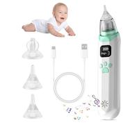 Anluomania Aspiratore Nasale Neonato, Aspiratore Nasale Elettrico, Detergente per Naso, Pulisci-Naso, con 3 Aspirazione Livelli e 3 Silicone Punte, Anti-riflusso, Funzione Musica e Luce Rilassante