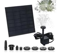 Anluomania Fontana Solare 1.5W, Fontana da Giardino Esterno 200 L/H, Pompa Solare per Laghetto con 6 Ugelli, Pompa ad Acqua Solare per giardino, bagno di uccelli, stagno, contenitore per pesci
