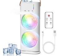 Anluomania Mini Condizionatore Portatile, 320ml Raffreddatore d'aria, Mini Condizionatore d'aria, USB Ventilatore, 3 Velocità/3 Modalità Nebbia, Raffrescatore D'aria Oscillazione di 120°