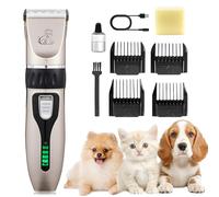 Anluomania Tosatrice per Cani Professionale, Tosatrice Silenzioso per Cani e Gatti, 1200mAh USB Ricaricabile, Impermeabile, 4 Pettini Guida, Tosatore Elettrico cani e Gatti Grosso/Lungo/Corto/Riccio