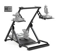 Anman Cabina di pilotaggio pieghevole 3.0 con slot fisso per Logitech/Thrustmaster/Hotas Warthog/Fanatec, pedali elettronici regolabili da combattimento sim, volante non incluso