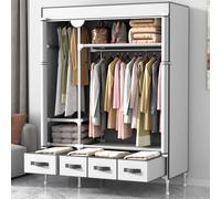 Anmas Power Armadio in Tessuto con Cassetti, Armadio Minimalista, 130x45x170 cm