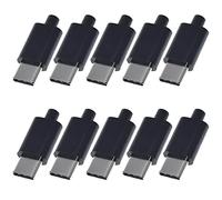 ANMBEST 10PCS Tipo-C USB Connettore maschio con PCB 24pin saldatura linea dati interfaccia fai da te cavo dati accessori (nero)