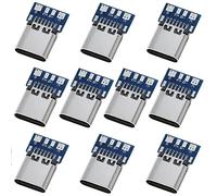 ANMBEST 10PCS USB 3.1 Tipo C Connettore 24 Pin Femmina Presa Presa Adattatore per Saldare Filo e Cavo 24P PCB Board Modulo di Supporto