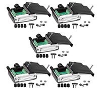 ANMBEST 5PCS DB25 Solderless Connector, RS232 D-SUB Seriale a 25 pin Port 16mm più sottile Terminale femmina Adattatore Breakout Board con custodia Lunghi Bulloni Dadi