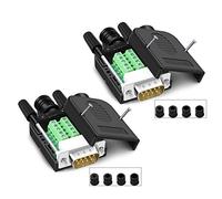 ANMBEST Connettore DB9 senza saldatura, RS232 D-SUB seriale a 9 pin connettore maschio adattatore connettore breakout scheda con alloggiamento di bloccaggio