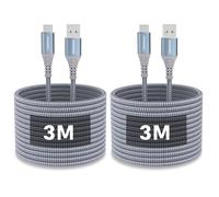 ANMIEL - Cavo USB C da 3 m, 3,1 A, ricarica rapida, tipo C, in nylon intrecciato da USB A a USB C, per Samsung Galaxy S10, S9, S8 Plus, S21, Note 10, 9 8, LG V20 G8 G7, tipo C