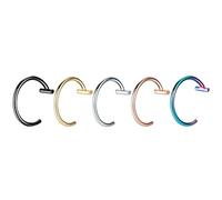 ANMITI 15/5Pcs Labbro Naso Anelli Neutro Punk A Forma di Labbro Orecchio Naso Clip Diaframma Finto Con Perforato Lip Hoop Body Jewelry Anelli