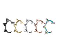 ANMITI 15/5Pcs Labbro Naso Anelli Neutro Punk A Forma di Labbro Orecchio Naso Clip Diaframma Finto Con Perforato Lip Hoop Body Jewelry Anelli