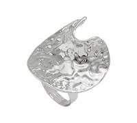 ANMITI Anelli Aperti Regolabili Artigianali Martellato Texture Unica Irregolare Lega di Metallo Gioielli Dichiarazione Per Le Donne Non convenzionale Open Band, Misura unica, come descritto, come