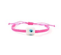 ANMITI Bracciale regolabile unico con perline vetro per occhio tamburo per gioielli da donna, cordoncino cotone morbido, gioielli alla fatti a mano