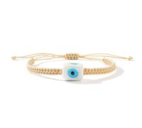 ANMITI Bracciale regolabile unico con perline vetro per occhio tamburo per gioielli da donna, cordoncino cotone morbido, gioielli alla fatti a mano