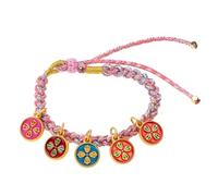 ANMITI Bracciale tibetano fatto a mano a cinque Dio della ricchezza Bracciale regolabile con corda da per donne e ragazze Accessorio da polso alla