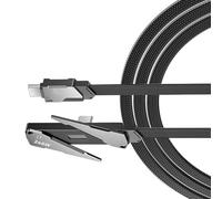 ANMITI Cavo Ricarica per Supporto telefonico Pieghevole da 2 Cavo Alimentazione Intrecciato in Lega Zn con Cavo Dati Pieghevole Integrato per telefoni e Tablet