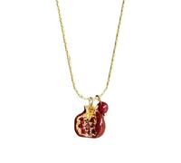 ANMITI Collana con ciondolo a forma di melograno con colori vivaci, ideale da indossare tutti i giorni o per occasioni speciali, collana con pietre preziose colorate