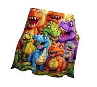 ANMITI Coperta in pile flanella calda e accogliente con design a forma dinosauro per la pelle sensibile del divano letto Coperta in flanella per interni