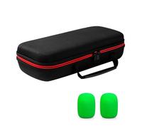 ANMITI Custodia per microfono, doppia scatola da viaggio per microfono portatile, con parabrezza, per karaoke, canto, feste, canto, Verde