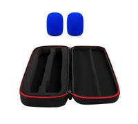 ANMITI Custodia per microfono, doppia scatola da viaggio per microfono portatile, con parabrezza, per karaoke, canto, feste, canto, Blu