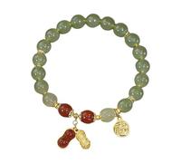 ANMITI Delicato braccialetto regolabile con perline Bracciale con disegni tradizionali cinesi, gioielli artigianali, regalo per la mamma Bracciale con perline alla cinese