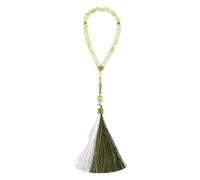 ANMITI Elegante braccialetto Tasbih in vetro intrecciato a mano con nappe luminose Accessorio versatile per preghiere e dichiarazioni Bracciale con rosario spirituale