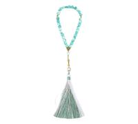 ANMITI Elegante braccialetto Tasbih in vetro intrecciato a mano con nappe luminose Accessorio versatile per preghiere e dichiarazioni Bracciale con rosario spirituale
