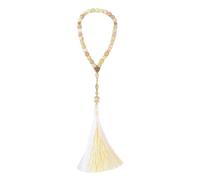 ANMITI Elegante braccialetto Tasbih in vetro intrecciato a mano con nappe luminose Accessorio versatile per preghiere e dichiarazioni Bracciale con rosario spirituale