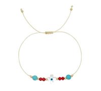 ANMITI Occhi diabolici con perline con conchiglia naturale e cristalli, gioielli religiosi per donne e uomini, design unisex per braccialetti con ciondoli religiosi per feste tutti i giorni