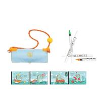 ANMITI Set pennarelli colorati a doppia punta con custodia portatile per disegnare e colorare i bambini Testa con due penne con opzione luminosa