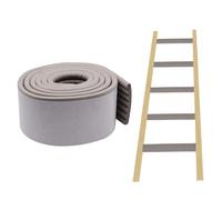 ANMOO Copertura morbida per scaletta per letto a castello da 2 m, con forte adesivo, larghezza 80 mm, protezione di ricambio per scaletta per scale, gradini per piedi, angolo comfort - grigio