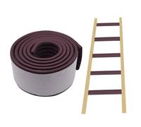 ANMOO Copertura morbida per scaletta per letto a castello da 2 m, con forte adesivo, larghezza 80 mm, protezione di ricambio per scaletta per scale, gradini per piedi, angolo comfort - marrone