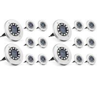 Anmossi Lampade Solari da Giardino,12 LED Lampada Solare da Esterno,Luce Solare LED Esterno IP65 Impermeabile,Bianco Freddo,Faretti Solari a Led da Esterno per Prato,Giardino,Paesaggio,Scala(8 Pezzi)