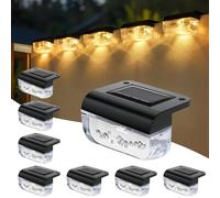 Anmossi Lampade Solari per Esterni,8 Pezzi Luci Solari Impermeabili a LED,Bianca Calda Luci Solari Giardino,per Scale esterne,Gradini,Recinzioni,Giardino,Cortile,Terrazza,Nero