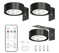 Anmossi Luce Per Quadri Senza Filo,3 Pezzi Luci LED Applique Ricaricabile con Telecomando,3 Temperature di Colore,Lampada Fotografica Senza Fili per Armadio Esposizione Pittura Arte Dipinti(Nero)