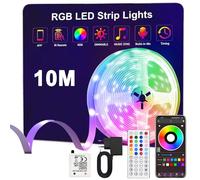 Anmossi Striscia LED 10 Metri,Strisce Led RGB con Bluetooth APP e Telecomando,Musica Sincronizza,Modalità Temporizzazione,la Adatto per Interni,Camera,Soggiorno,Feste e per la Decorazioni per la Casa