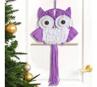 ANMUXI Arazzo da parete in macramè con gufo, realizzato a mano, stile bohémien, decorazione per la casa, regalo ispirato alla natura per gli amanti dei gufi, decorazione minimalista a tema uccelli in