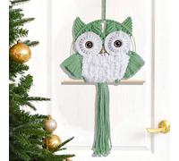 ANMUXI Arazzo da parete in macramè con gufo, realizzato a mano, stile bohémien, decorazione per la casa, regalo ispirato alla natura per gli amanti dei gufi, decorazione da parete minimalista in fibra