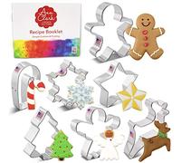 Ann Clark Cookie Cutters Christmas Cookie cutter set - 7 Piece - fiocco di neve, stella, albero di Natale, Omino di marzapane, angelo, Leaping renna e Candy Cane