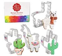 Ann Clark Cookie Cutters Set di 4 formine per biscotti con lama e cactus con libretto di ricette