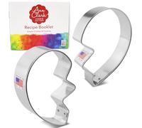 Ann Clark - Set di 2 formine per biscotti a forma di cuore, realizzate negli Stati Uniti, a forma di cuore destro e sinistro